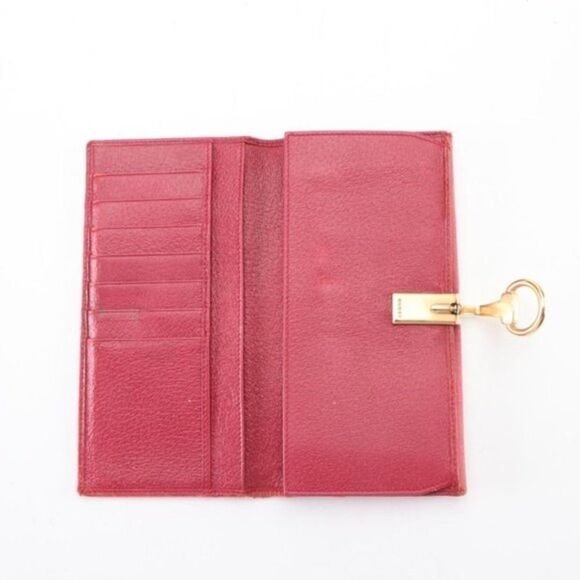 Gucci Fuchsia Pink GG Canvas and Leather Horsebit Clasp Continental Wallet - Picture 2 of 7
